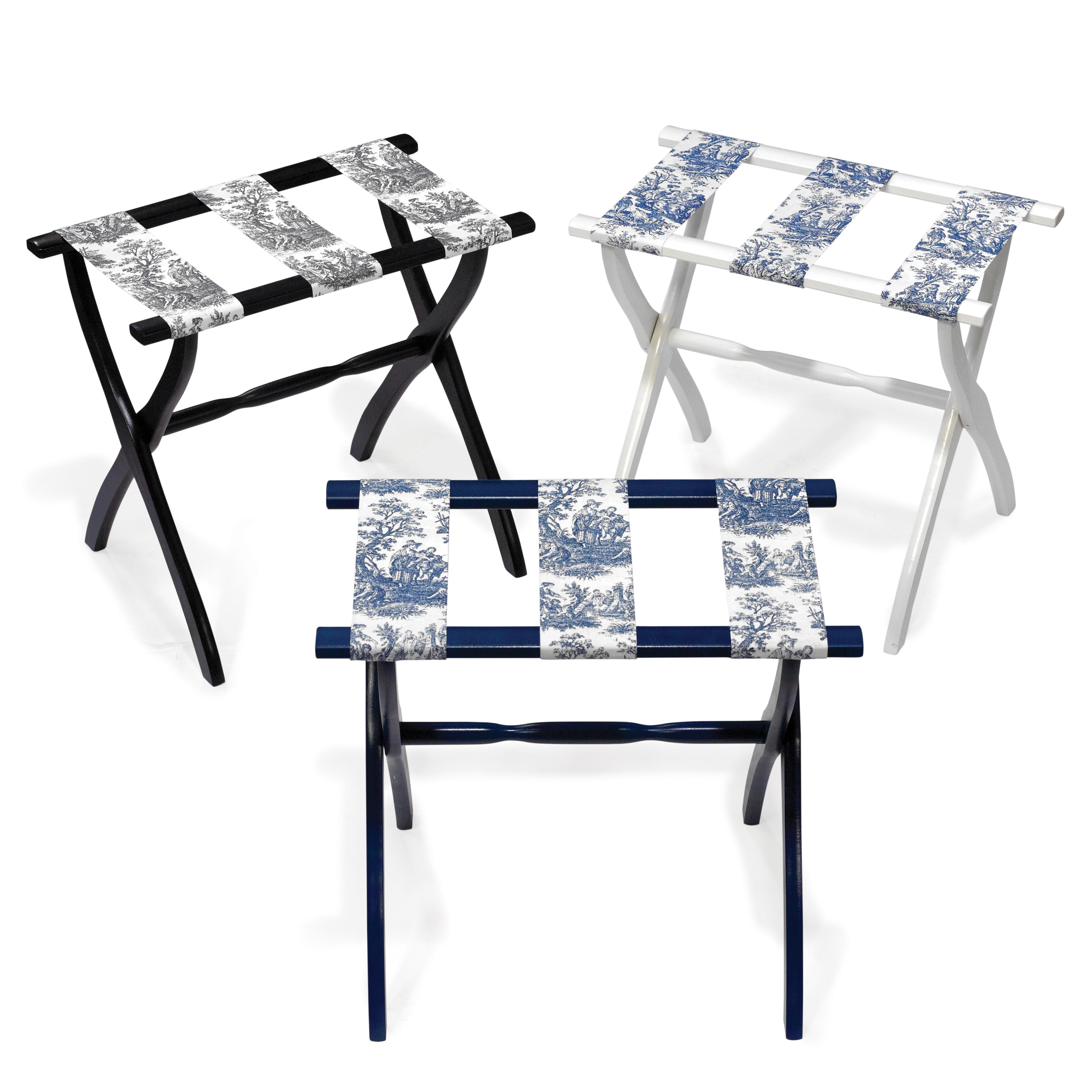 Scully Scully F1123 Luggage Rack White with Blue Toile